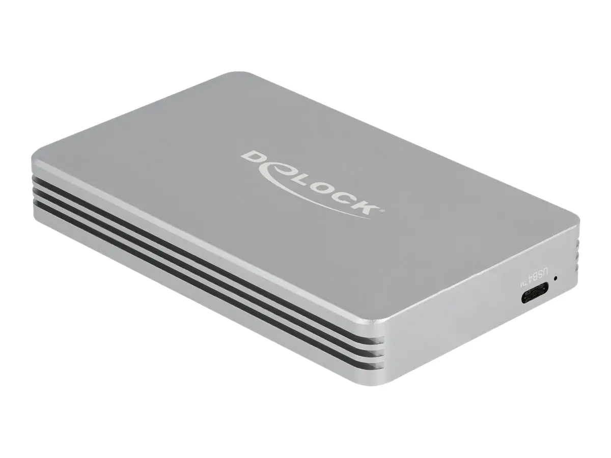 Delock - Speichergehäuse - M.2 - M.2 NVMe Card - Thunderbolt 3, Thunderbolt 4, USB4 - Silber