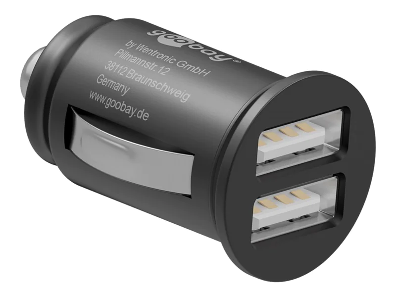 goobay Dual USB - Auto-Netzteil - 24 Watt - 4.8 A - 2 Ausgabeanschlussstellen (USB) - Schwarz goobay Dual USB - Auto-Netzteil - 24 Watt - 4.8 A - 2 Ausgabeanschlussstellen (USB) - Schwarz