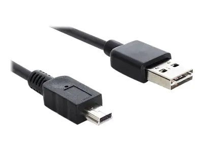 Delock Easy - USB-Kabel - USB (M) umkehrbar zu Mini-USB, Typ B (M) - USB 2.0 - 2 m - Schwarz