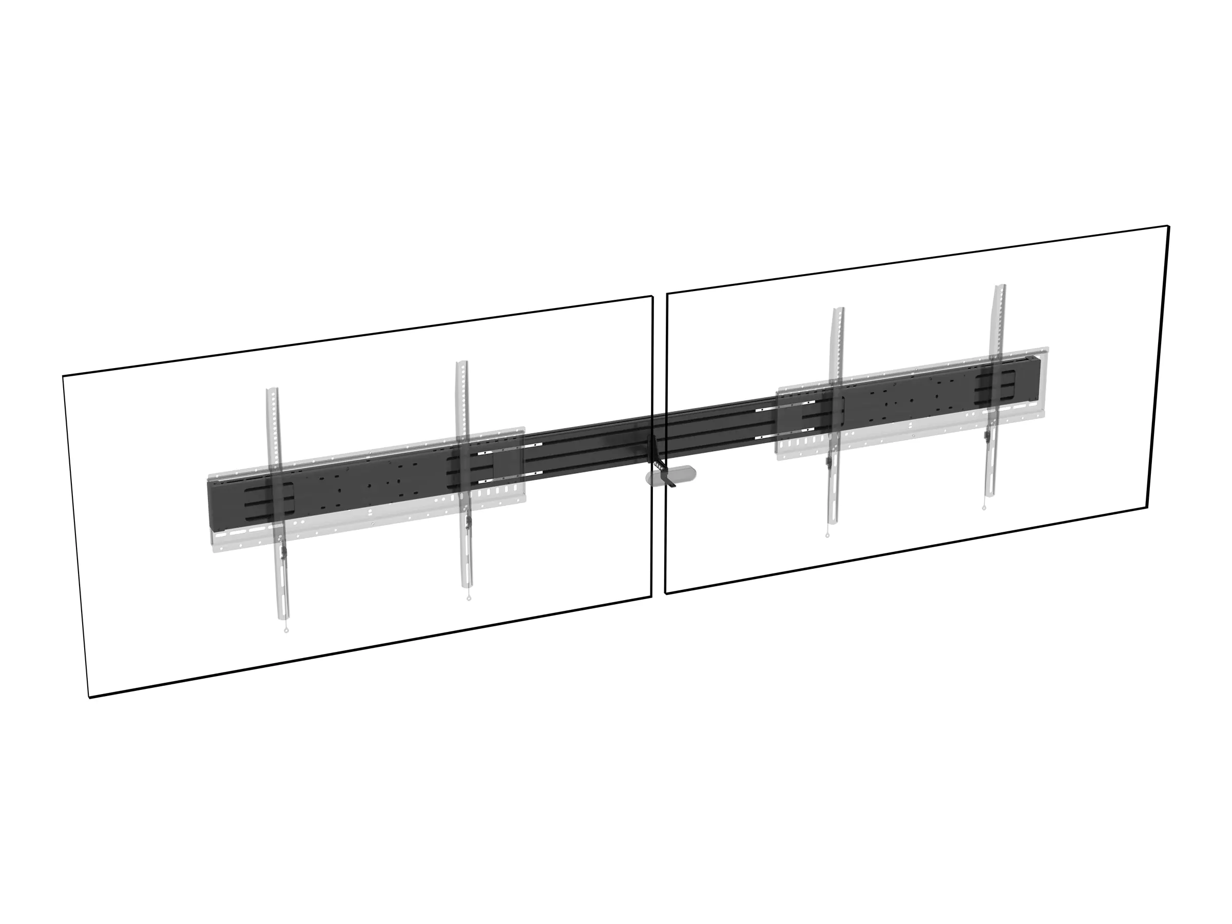 Vision VFM-F50_DL - Montagekomponente (Schiene) - für 2 LCD-/Plasma-Konsolen - Aluminium - Schwarz - Bildschirmgröße: up to 218.4 cm (up to 86") - Wandmontage, auf Bodenstativ montierbar