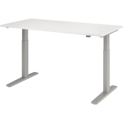 Hammerbacher Schreibt. VXMKA16/W/S el.160x80cm silber/weiß