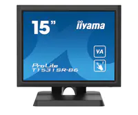 iiyama ProLite T1531SR-B6 - LED-Monitor - 38 cm (15") - Touchscreen - 1024 x 768 - VA - 350 cd/m² - 2500:1 - 18 ms - HDMI, VGA, DisplayPort - Lautsprecher - mattschwarz