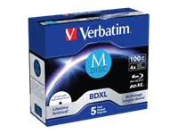 Verbatim M-Disc - 5 x BD-R XL - 100 GB 4x - mit Tintenstrahldrucker bedruckbare Oberfläche - Jewel Case (Schachtel) 43834
