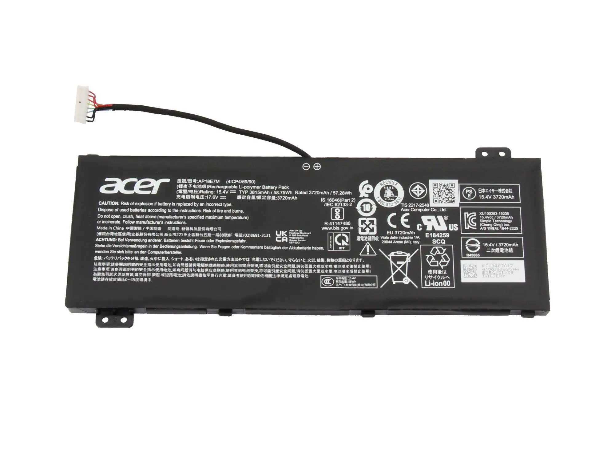 Acer KT.00407.009, Akku, Acer