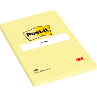 Post-it Haftnotiz 662 102x152mm gelb kariert Post-it Haftnotiz 662 102x152mm gelb kariert