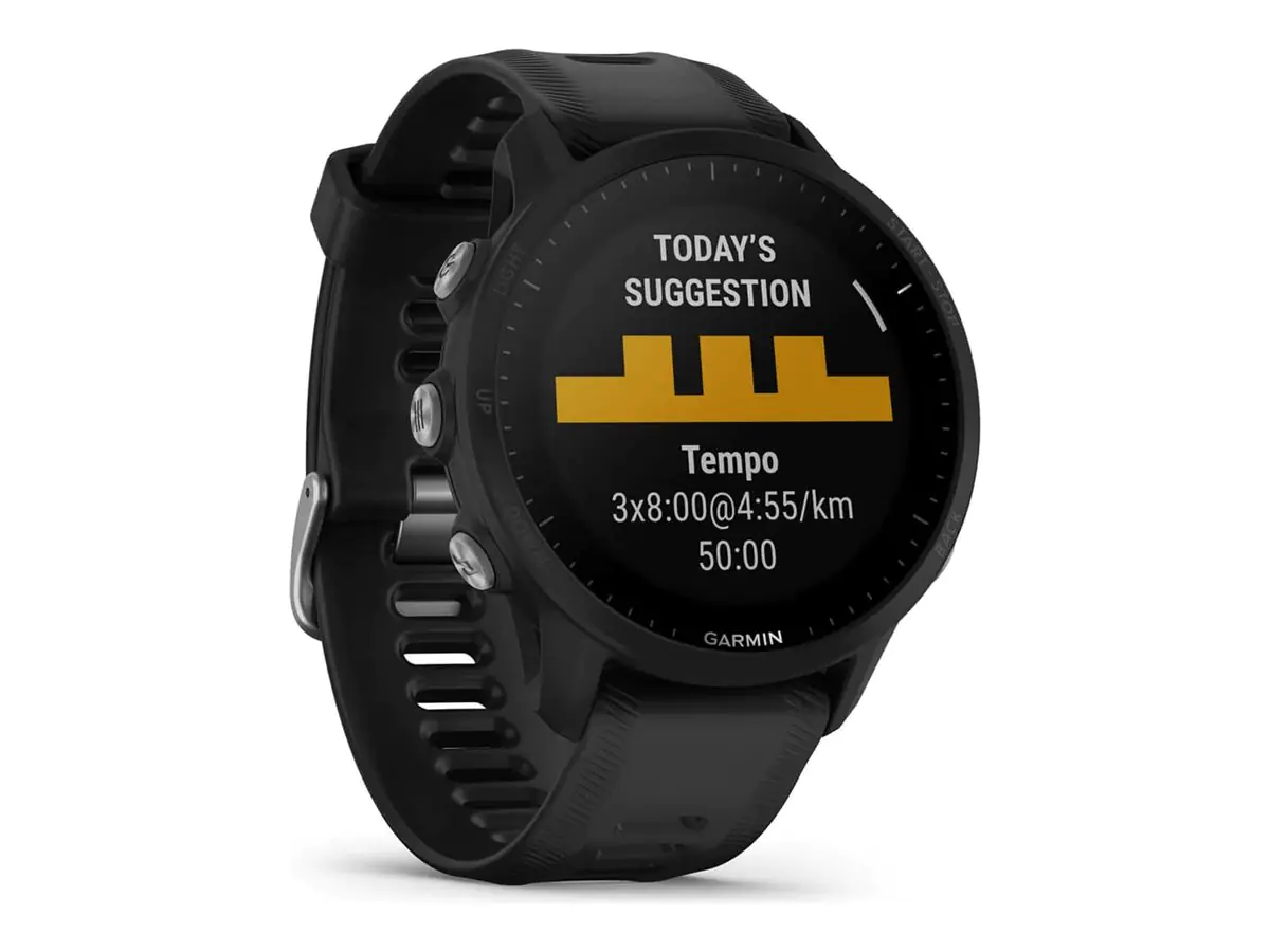 Garmin Forerunner 955 - Sportuhr mit Riemen - Silikon - Handgelenkgröße: 130-220 mm - Anzeige 3.3 cm (1.3") - 32 GB - Bluetooth, Wi-Fi, ANT+ - 52 g - Schwarz