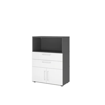 Hammerbacher Regalschrank FlexWall 800 x 1.100 x 417 mm (B x H x T) Flügeltür ohne Rollen Holz