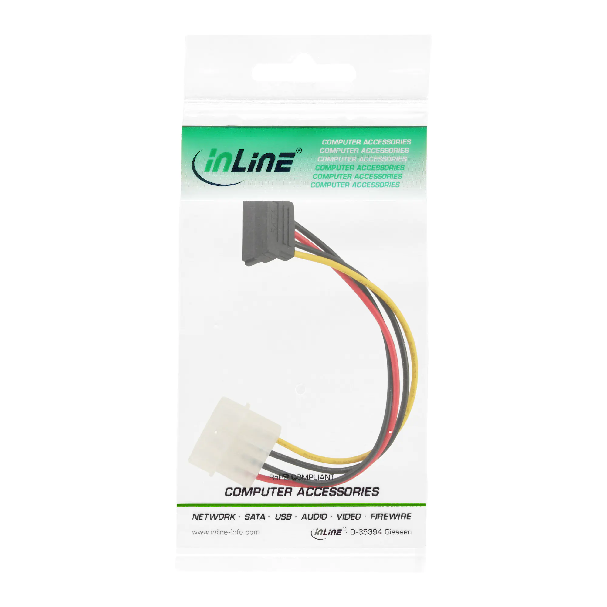 InLine SATA Stromadap.-kab. - 1x 13,34cm (5,25") BU/15pol SATA ST - unten abgew. 29670W