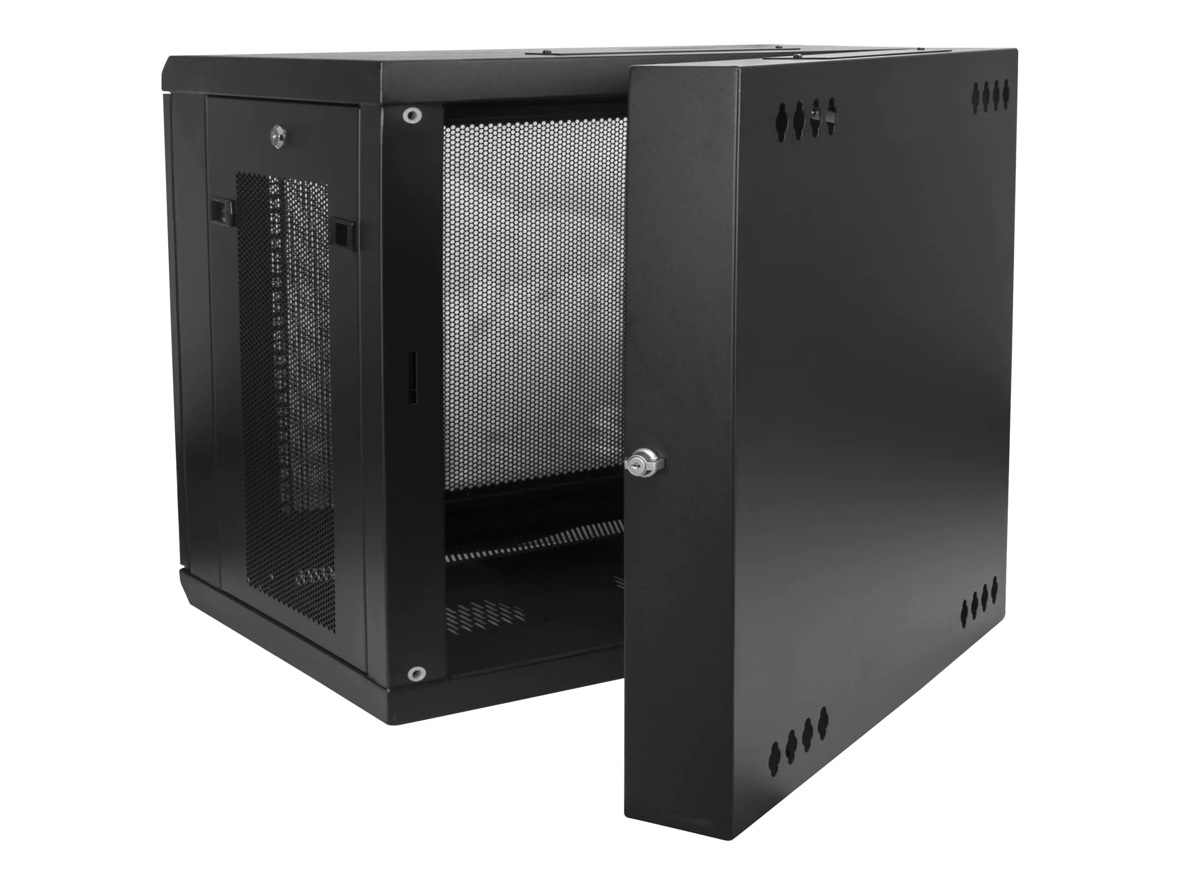 StarTech 12U 19" Wall Mount Network Cabinet, 20" Deep 4 Post Hinged Locking IT Computer Equipment Enclosure with Shelf, Flexible Vented Switch Depth Data Rack Cisco 3850, 2960 Series - 12U Vented Cabinet (RK1224WALHM) - Schrank für Rack-Gehäuse - geeignet