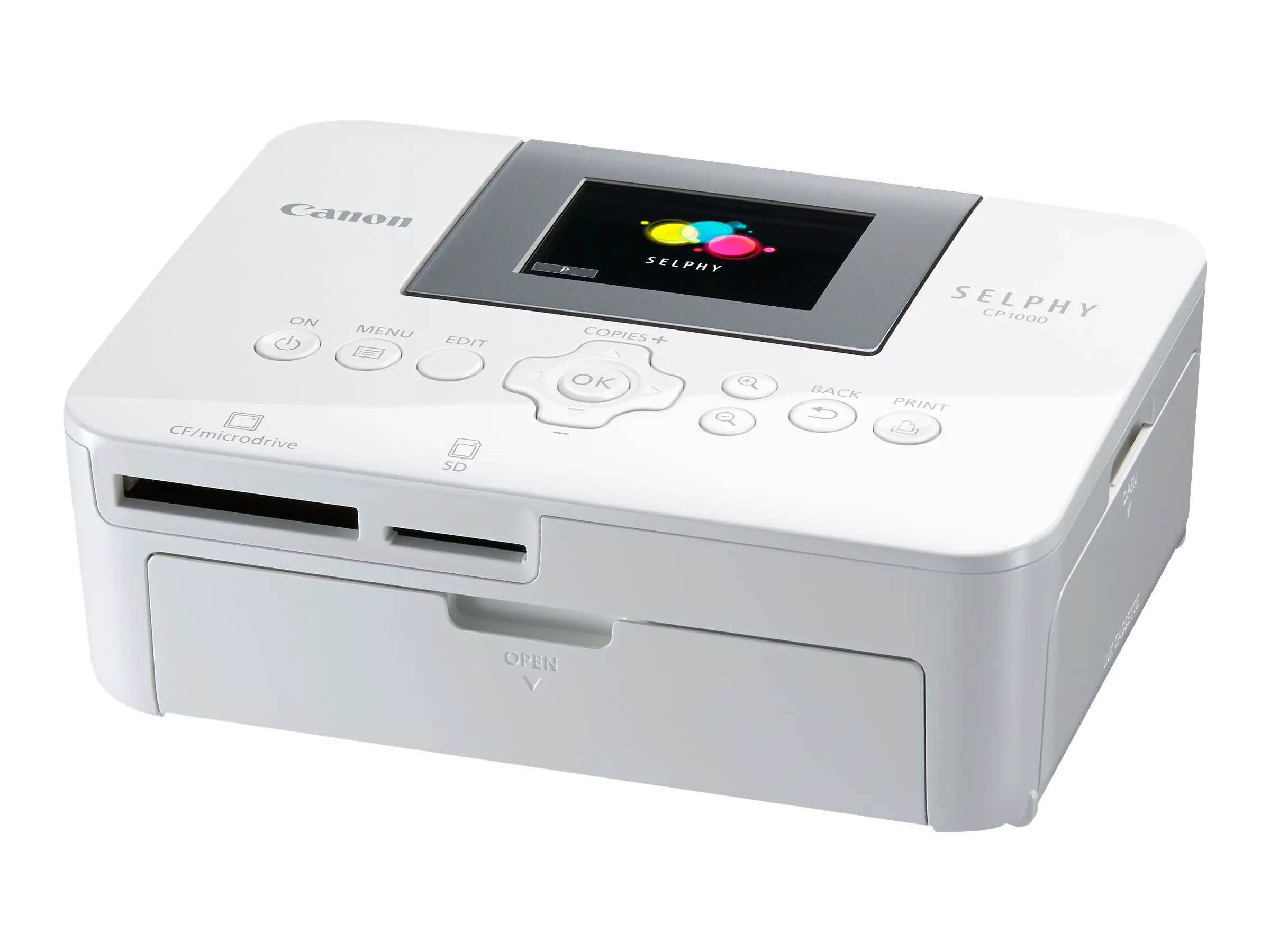 Canon Kompaktfotodrucker SELPHY CP1000 Thermosublimation Farbe 0011C012 Weiß Canon Kompaktfotodrucker SELPHY CP1000 Thermosublimation Farbe 0011C012 Weiß