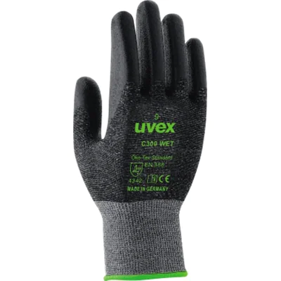 uvex Arbeitshandschuh C300 wet 11 58 % Polyamid, 22 % HPPE, 14 % Glasfaser, 6 % Bambus-Viskose anthrazit uvex Arbeitshandschuh C300 wet 11 58 % Polyamid, 22 % HPPE, 14 % Glasfaser, 6 % Bambus-Viskose anthrazit