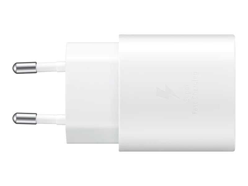 Samsung EP-TA800 - Netzteil - 25 Watt - 3 A - SFC (24 pin USB-C) - weiß - für Galaxy A20, A50, A70, A8s, M30, M40, Note10, S20, S20 5G, S20+ 5G, Z Flip, Z Flip 5G Samsung EP-TA800 - Netzteil - 25 Watt - 3 A - SFC (24 pin USB-C) - weiß - für Galaxy A20, A50, A70, A8s, M30, M40, Note10, S20, S20 5G, S20+ 5G, Z Flip, Z Flip 5G