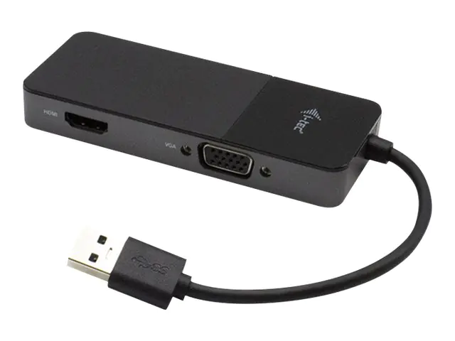 i-Tec - Adapterkabel - USB Typ A männlich zu HD-15 (VGA), HDMI weiblich - 14 cm - Schwarz - 4K Unterstützung, 1080p-Unterstützung, aktiver Chip