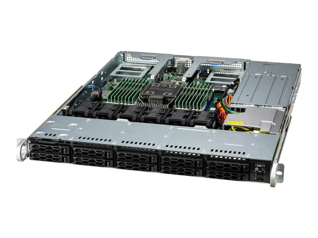 Supermicro UP SuperServer 111C-NR-G1 - Server - Rack-Montage - 1U - 1-Weg - 1 x Xeon Silver 4510 / 2.4 GHz - RAM 128 GB - SATA/SAS - Hot-Swap 6.4 cm (2.5") SYS-111C-NR-G1