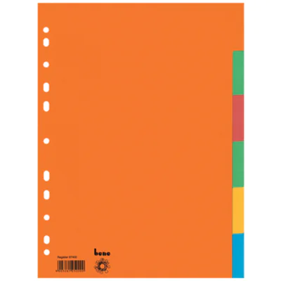 Bene Register 97400 blanko DIN A4 6teilig Karton farbig Bene Register 97400 blanko DIN A4 6teilig Karton farbig