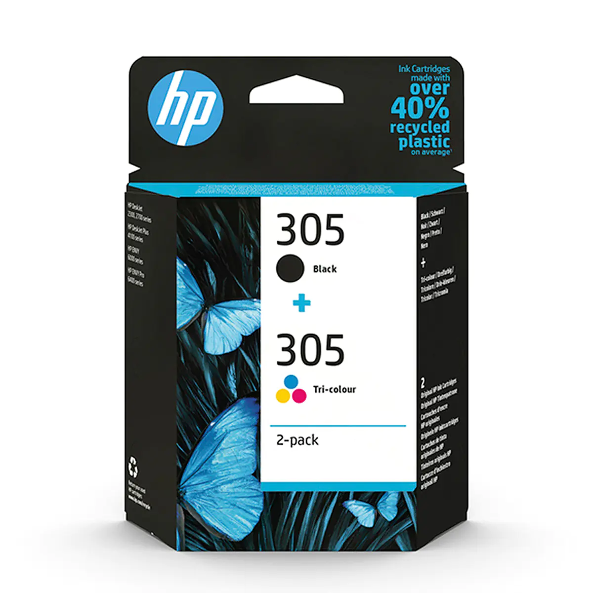 HP 305 - 2er-Pack - Schwarz, Farbe (Cyan, Magenta, Gelb) - original - Tintenpatrone - für Deskjet 23XX, 27XX, 28XX, 41XX, 42XX; DeskJet Plus 41XX; ENVY 60XX, 64XX; ENVY Pro 64XX HP 305 - 2er-Pack - Schwarz, Farbe (Cyan, Magenta, Gelb) - original - Tintenpatrone - für Deskjet 23XX, 27XX, 28XX, 41XX, 42XX; DeskJet Plus 41XX; ENVY 60XX, 64XX; ENVY Pro 64XX