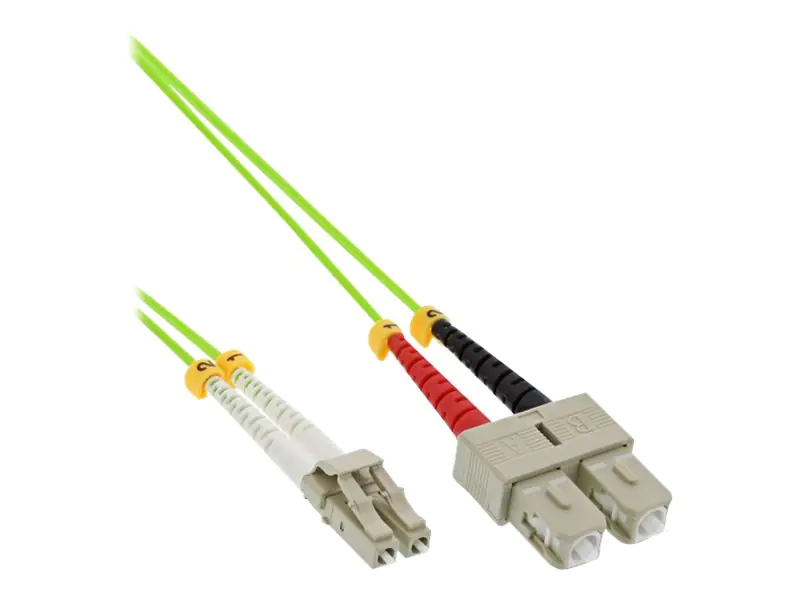 InLine - Patch-Kabel - LC Multi-Mode (M) zu SC multi-mode (M) - 5 m - Glasfaser - Duplex - 50/125 Mikrometer - OM5 - halogenfrei - grün