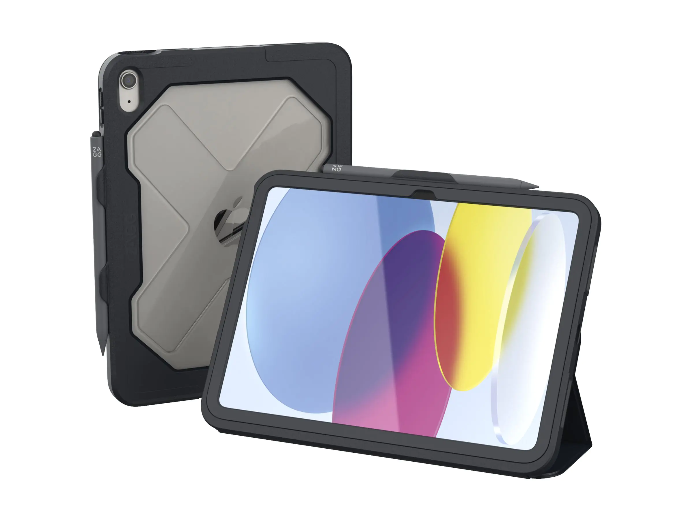 ZAGG Rugged Messenger - Schutzhülle für Tablet - widerstandsfähig - Polycarbonat - holzkohlefarben