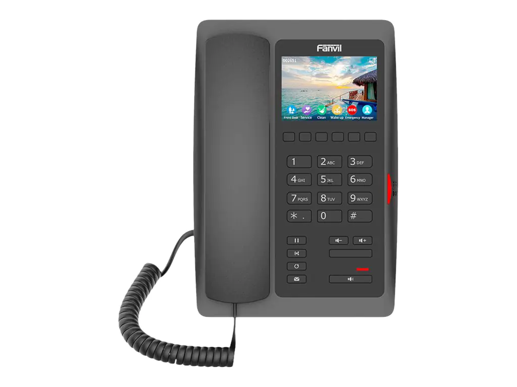 Fanvil H5W, IP-Telefon, Schwarz, Kabelgebundenes Mobilteil, Im Band, Außerhalb des Bandes, SIP-Info, 2 Zeilen, 8,89 cm (3.5") H5W-BLACK