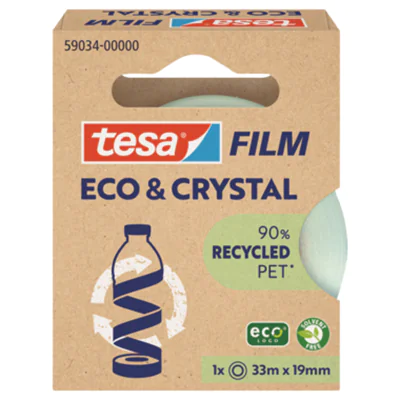 tesa® Klebefilm Eco & Crystal 19 mm x 33 m (B x L) einseitig klebend ohne Lösungsmittel Acrylat transparent tesa® Klebefilm Eco & Crystal 19 mm x 33 m (B x L) einseitig klebend ohne Lösungsmittel Acrylat transparent
