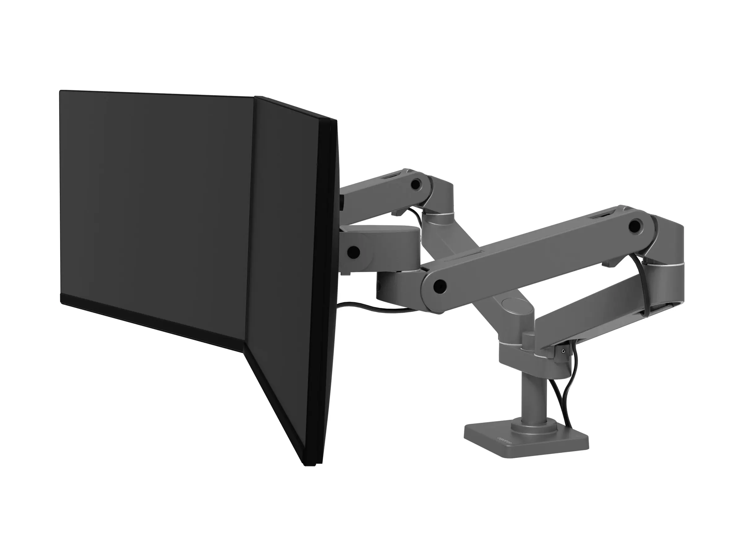 Ergotron LX Pro - Befestigungskit (Doppelarm) - modular - für 2 LCD-Displays - nebeneinander - Aluminium - Dunkelgrau - Bildschirmgröße: bis zu 68,6 cm (bis zu 27 Zoll) - Tischmontage