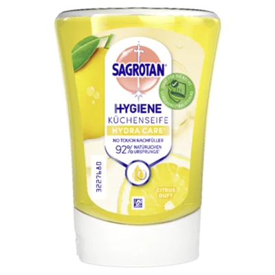 Sagrotan Flüssigseife No-Touch Citrus dermatologisch getestet antibakteriell Ausführung des Behälters: Nachfüllflasche Material des Behälters: Kunststoff 0,25l Sagrotan Flüssigseife No-Touch Citrus dermatologisch getestet antibakteriell Ausführung des Behälters: Nachfüllflasche Material des Behälters: Kunststoff 0,25l