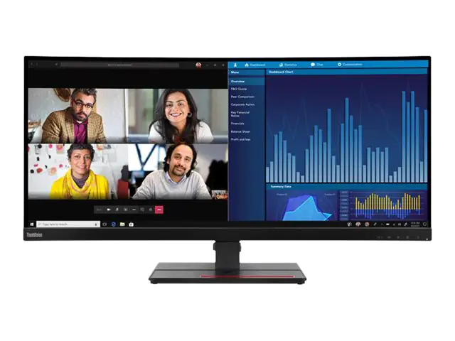 Lenovo ThinkVision P34w-20 - LED-Monitor - gebogen - 86.7 cm (34.14") - 3440 x 1440 UWQHD - IPS - 300 cd/m² - 1000:1 - 4 ms - 2xHDMI, 2xDisplayPort, USB-C - Raven Black - Campus