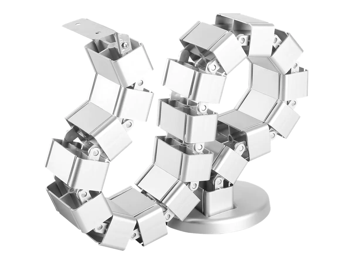 StarTech Kabelmanager / Kabelschlange - verstellbar und flexibel Kabelkanal mit vier Kabelkanälen und beschwertem Fuß - Kabelführung - Kabel - Organizer - Tisch montierbar - 1.29 m - Silber