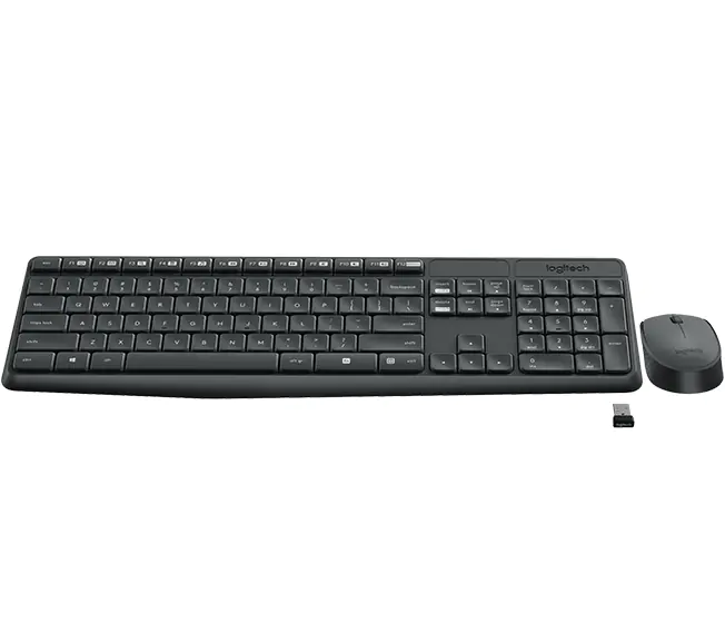 Logitech MK235 - Standard - Kabellos - RF Wireless - Schwarz - Maus enthalten