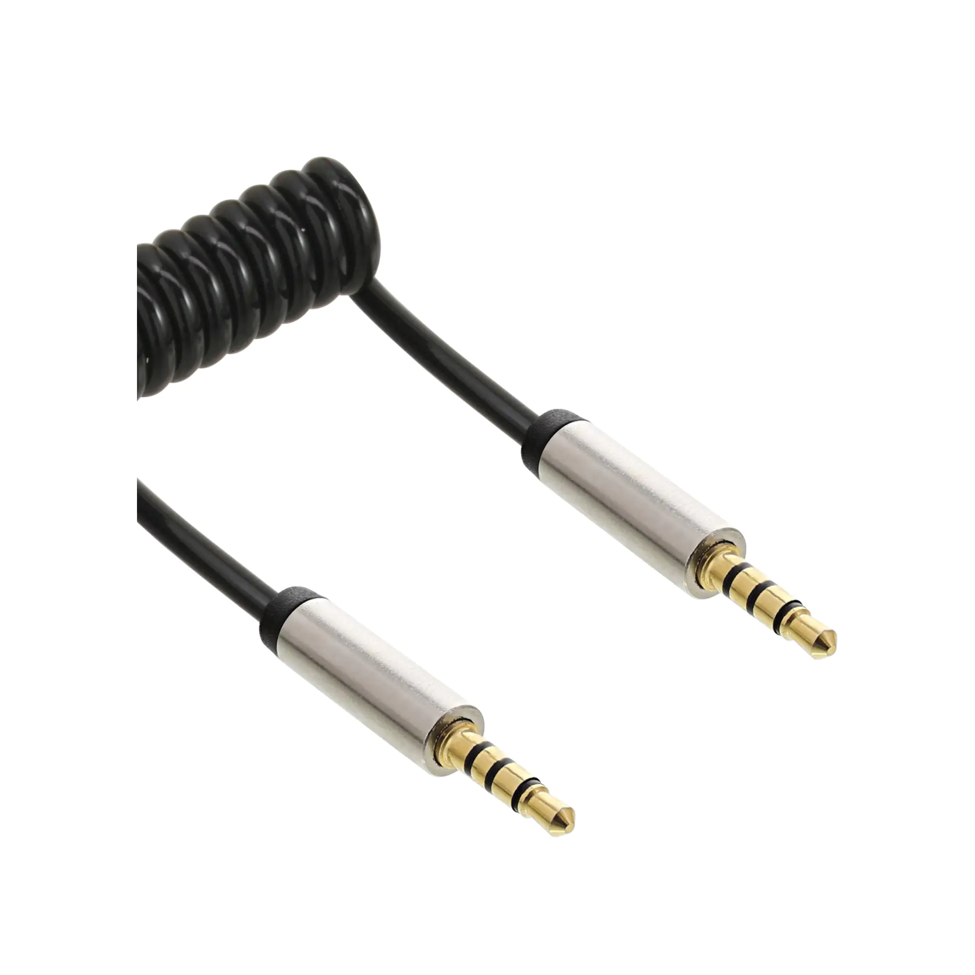 InLine Slim - Audiokabel - 4-poliger Mini-Stecker Stecker zu 4-poliger Mini-Stecker Stecker - 2 m - Schwarz - gewickelt