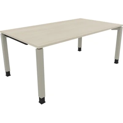Schreibtisch Vierfuß Quadratrohr B1800xT1000xH680-820 si/Akazie hell