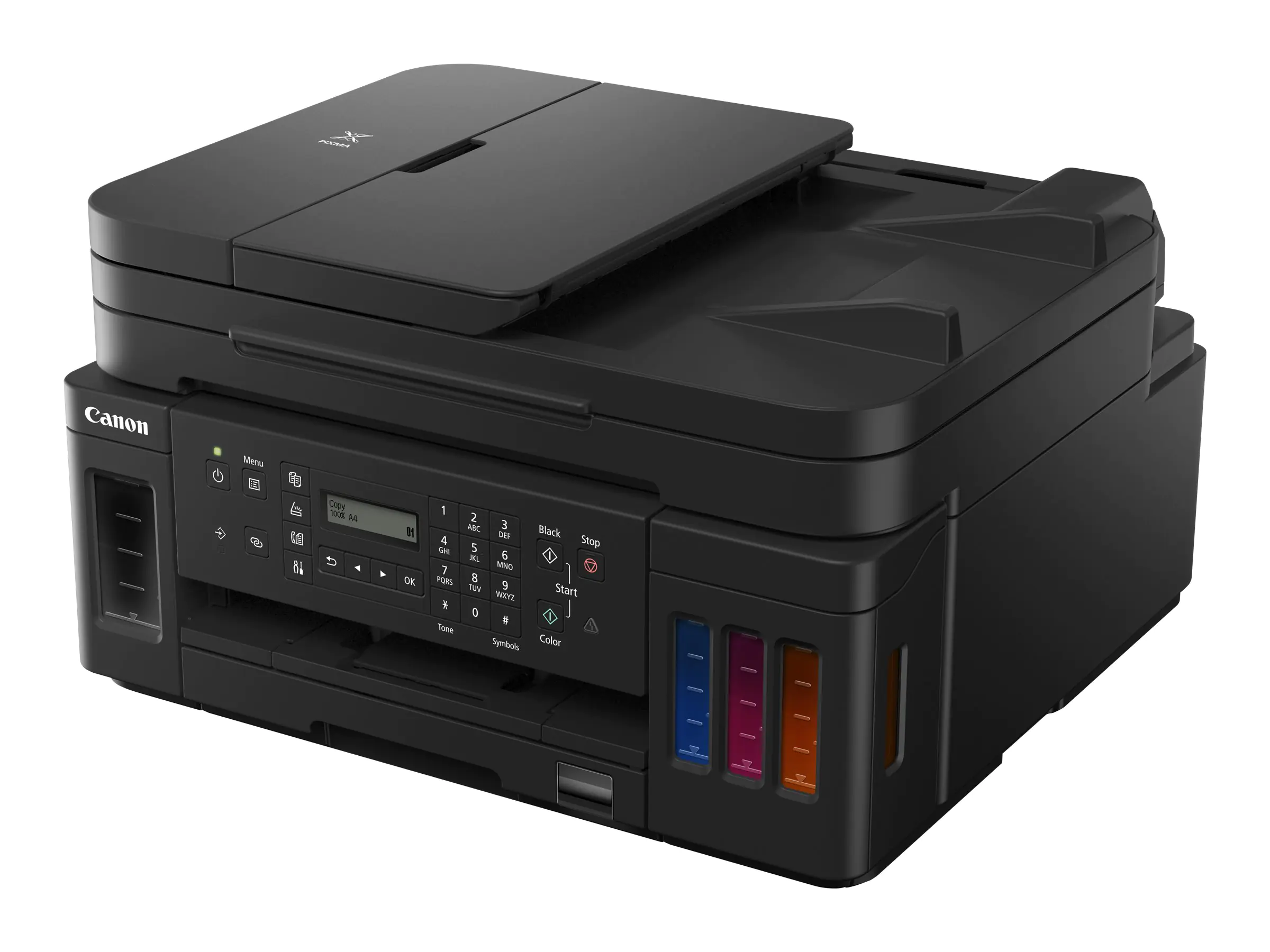 Canon PIXMA G7050 - Multifunktionsdrucker - Farbe - Tintenstrahl - nachfüllbar - A4 (210 x 297 mm), Legal (216 x 356 mm) (Original) - A4/Legal (Medien) - bis zu 13 ipm (Drucken) - 350 Blatt - 33.6 Kbps - USB 2.0, LAN, Wi-Fi(n)