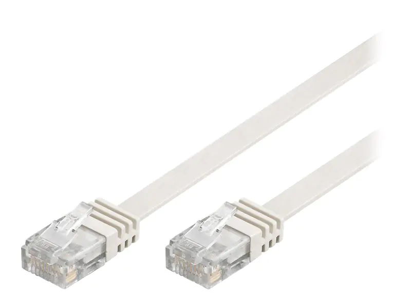 goobay - Netzwerkkabel - RJ-45 (M) bis RJ-45 (M) - 5 m - UTP - CAT 5e - geformt, flach - weiß