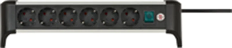 Brennenstuhl 1391040600 Steckdosenleiste mit Schalter Silber-Schwarz Schutzkontakt 1 St.
