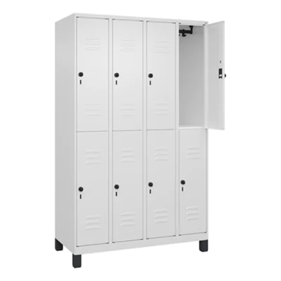 C+P Kleiderspind Classic PLUS 1.200 x 1.950 x 500 mm (B x H x T) 4 Abteile Stahl verkehrsweiß