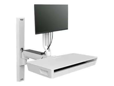 Ergotron CareFit Combo System with Worksurface - Befestigungskit (Gelenkarm, Ausfahrbare Tastaturablage mit integrierter Arbeitsoberfläche, Wandhalterung, Laufschienenadapter, Wandschiene 34", Wandschienenabdeckungen, Laufschienenhalterung) - modular - fü