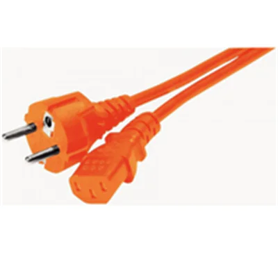 Azenn Connect Netzanschlusskabel Schukostecker gerade an Kaltgerätebuchse orange - Strom/Netzteil 808073