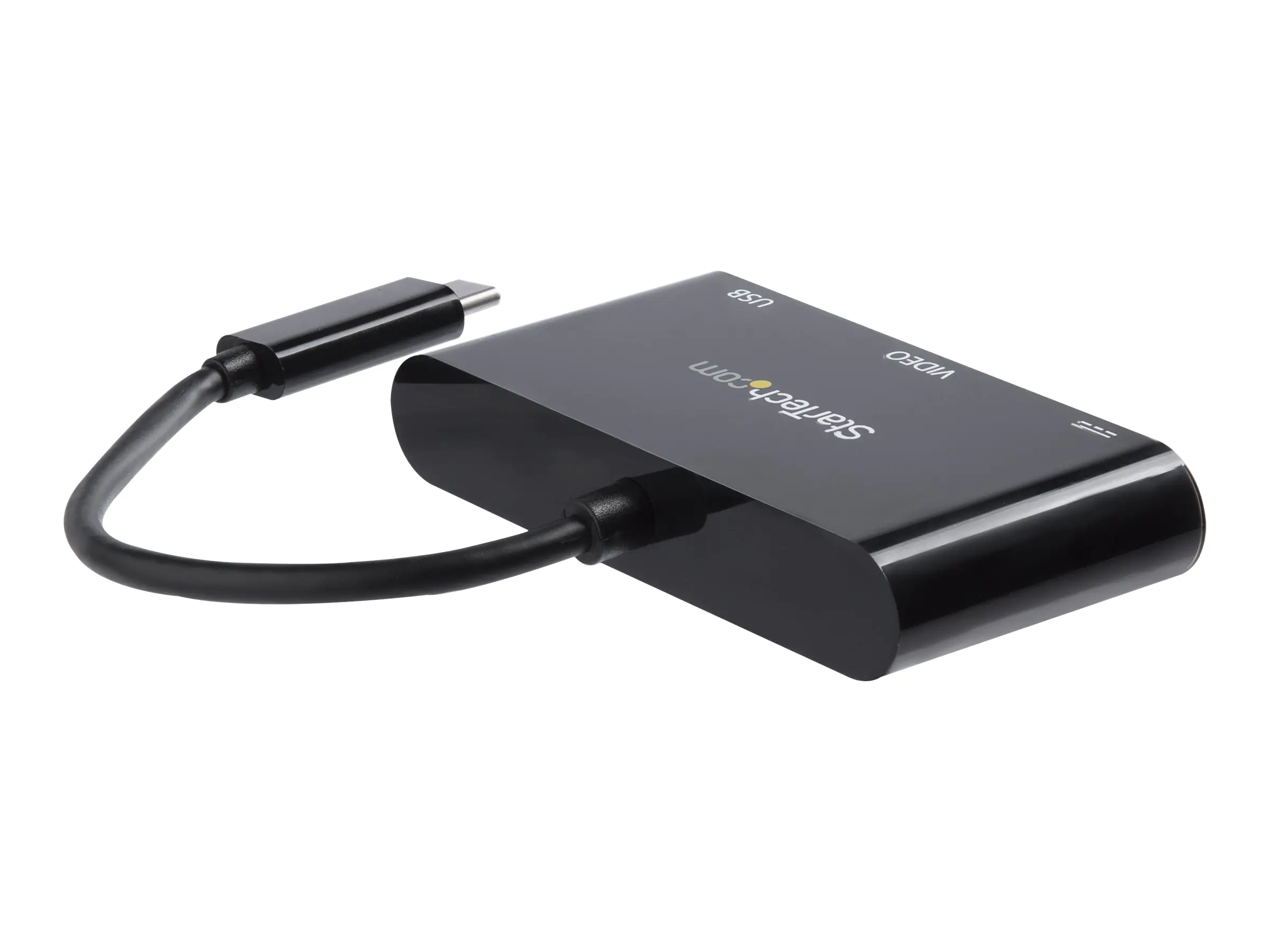 StarTech USB-C auf VGA Multifunktions-Adapter mit USB-A Port und Power Delivery - USB Typ C zu VGA - USB C Laptop Adapter - Externer Videoadapter - USB-C - VGA - Schwarz