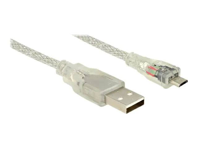 Delock - USB-Kabel - Micro-USB Typ B (M) bis USB (M) - USB 2.0 - 1 m - durchsichtig