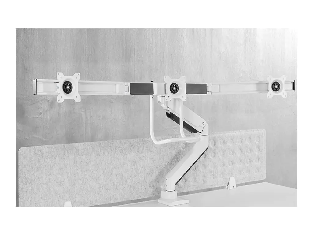 Neomounts NM-D775DX3 - Befestigungskit - Voll beweglich - für 3 LCD-Anzeigen - Aluminium - weiß - Bildschirmgröße: 43.2-61 cm (17"-24") - Klemmmontage, Tülle, Tischmontage