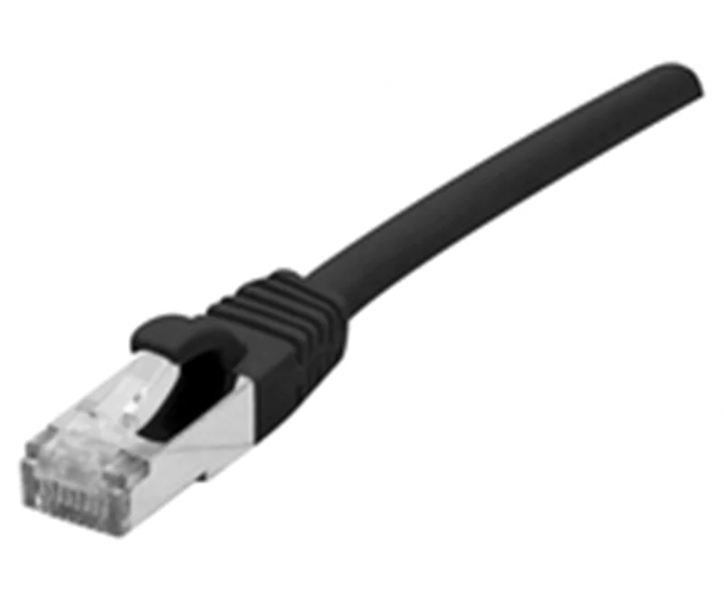 Dexlan - Patch-Kabel - RJ-45 (M) zu RJ-45 (M) - 20 m - SFTP, PiMF - CAT 7 (Kabel) / CAT 6a (Anschlüsse) - halogenfrei, ohne Haken - Schwarz