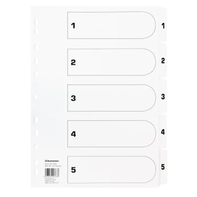 Soennecken Register Mylar 1604 1-5 weiß Soennecken Register Mylar 1604 1-5 weiß