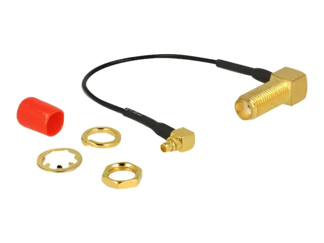 Delock - Antennenkabel - SMA (M) gewinkelt zu MMCX (M) gewinkelt - 10 cm - Koax - Schwarz