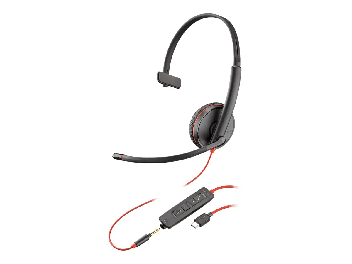 Poly Blackwire C3215 - 3200 Series - Headset - On-Ear - kabelgebunden - 3,5 mm Stecker, USB-C