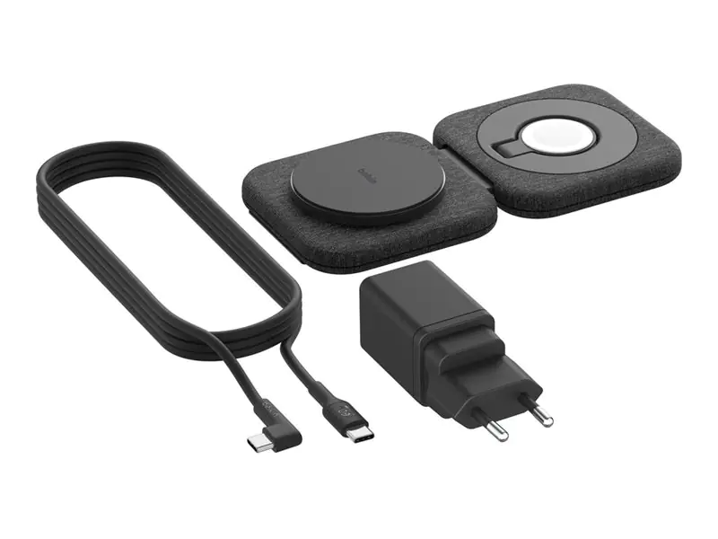 Belkin BoostCharge Pro 2-in-1 - Induktive Ladematte + AC-Netzteil - 15 Watt - Fast Charge (magnetisch) WIZ026VFBK