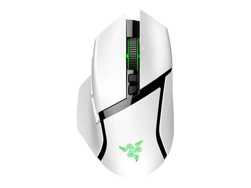 Razer Basilisk V3 pro - Maus - ergonomisch - Für Rechtshänder - optisch - 11 Tasten - kabelgebunden, kabellos - Bluetooth, 2.4 GHz - kabelloser Empfänger (USB) - weiß