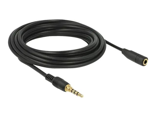 Delock - Audioverlängerungskabel - 4-poliger Mini-Stecker männlich zu 4-poliger Mini-Stecker weiblich - 5 m - Schwarz