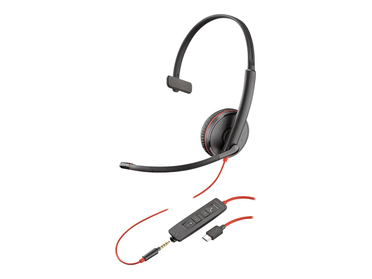 Poly - Plantronics Blackwire C3215 - 3200 Series - Headset - On-Ear - kabelgebunden - 3,5 mm Stecker, USB-C