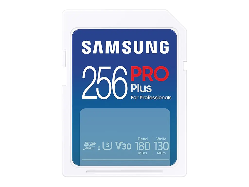 Samsung PRO Plus MB-SD256S - Flash-Speicherkarte - 256 GB - Video Class V30 / UHS-I U3 / Class10 - SDXC UHS-I - weiß
