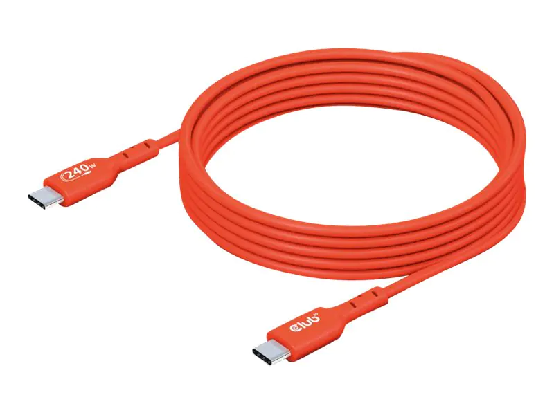 Club 3D - USB-Kabel - 24 pin USB-C (M) zu 24 pin USB-C (M) - USB 2.0 - 48 V - 5 A - 2 m - bi-direktional, unterstützt bis zu 240 W Spannungsversorgung, Baureihe mit erweitertem Leistungsbereich (EPR